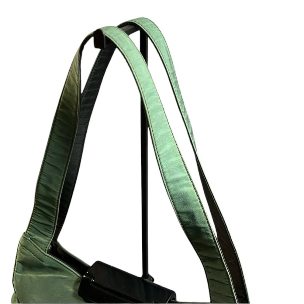 PRADA LUX Emerald/Olive GREEN Tessuto NYLON Lucite Clasp Shoulder 
RARE - Picture 9 of 13